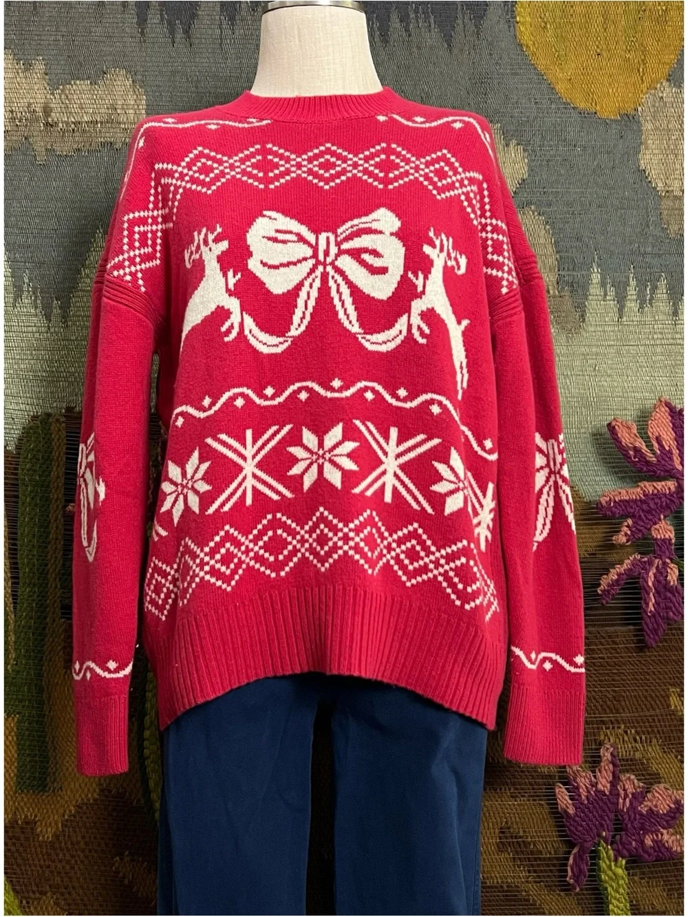 Anthropologie Oversized Reindeer Sweater XXS